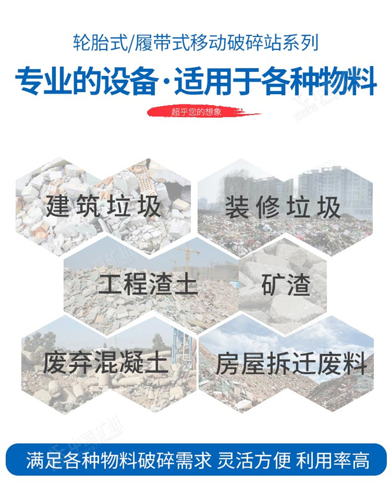 履帶式移動(dòng)破碎站處理物料
