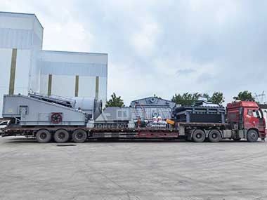 中意機械定制款灰色全套建筑裝修垃圾處理設備裝車發貨